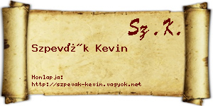 Szpevák Kevin névjegykártya